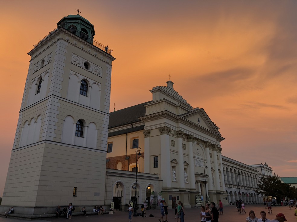 Pôr do sol em Varsóvia, na Polônia — Foto: Arquivo pessoal