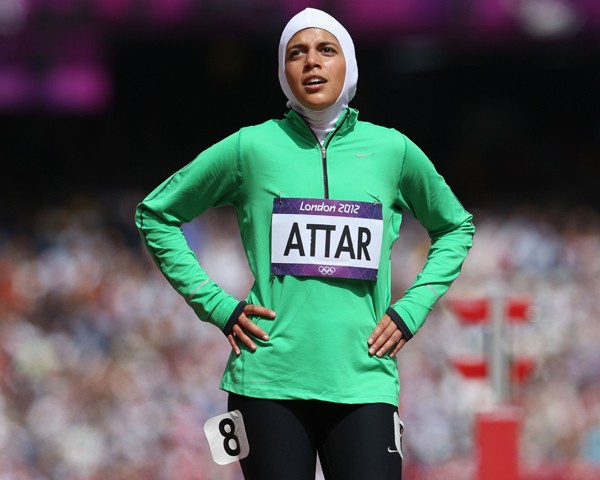 Sarah Attar durante as Olimpíadas de Londres (Foto: Getty Images)