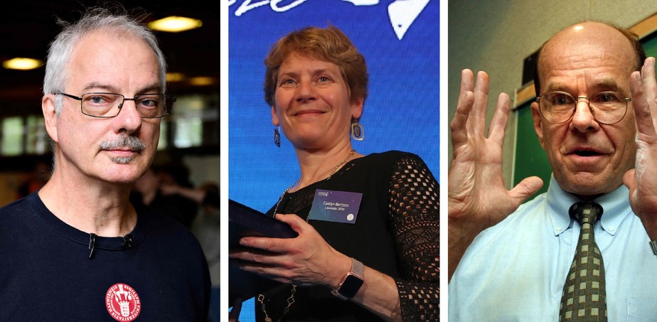 Os químicos Morten Meldal, Carolyn Bertozzi e Barry Sharpless, ganhadores do Nobel em 2022