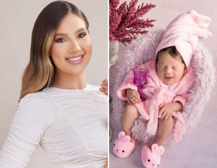 Virgínia mostra foto com a filha, Maria Flor, e produtos de sua nova marca para bebês