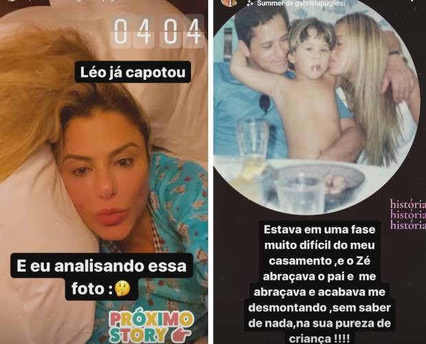 Poliana Rocha lembra foto antiga com Leonardo e Zé Felipe (Foto: Reprodução/Instagram)