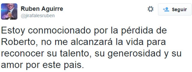 Mensagem do intérprete do Professor Girafales no Twitter (Foto: Reprodução/ Twitter)
