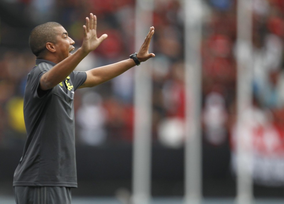 Marcelo Salles na vitória do Flamengo sobre o Fortaleza — Foto: André Durão/GloboEsporte.com