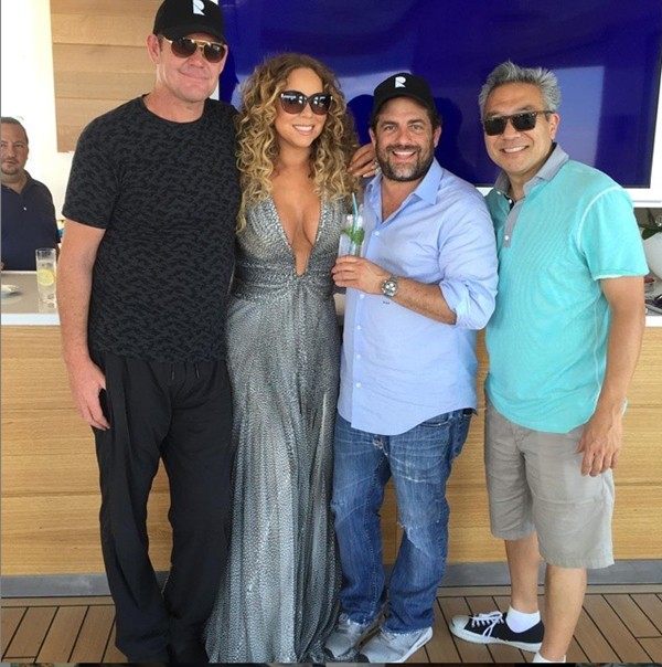 James Packer, Mariah Carey, Brett Ratner e Kevin Tsujihara (Foto: Instagram)