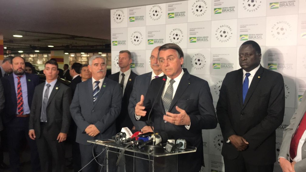 O presidente Jair Bolsonaro apÃ³s participar de evento no MinistÃ©rio da Cidadania â Foto: Guilherme Mazui/G1