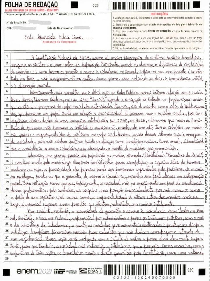 INDICA LINK — Leia exemplo de redação nota mil do Enem 2021 de...