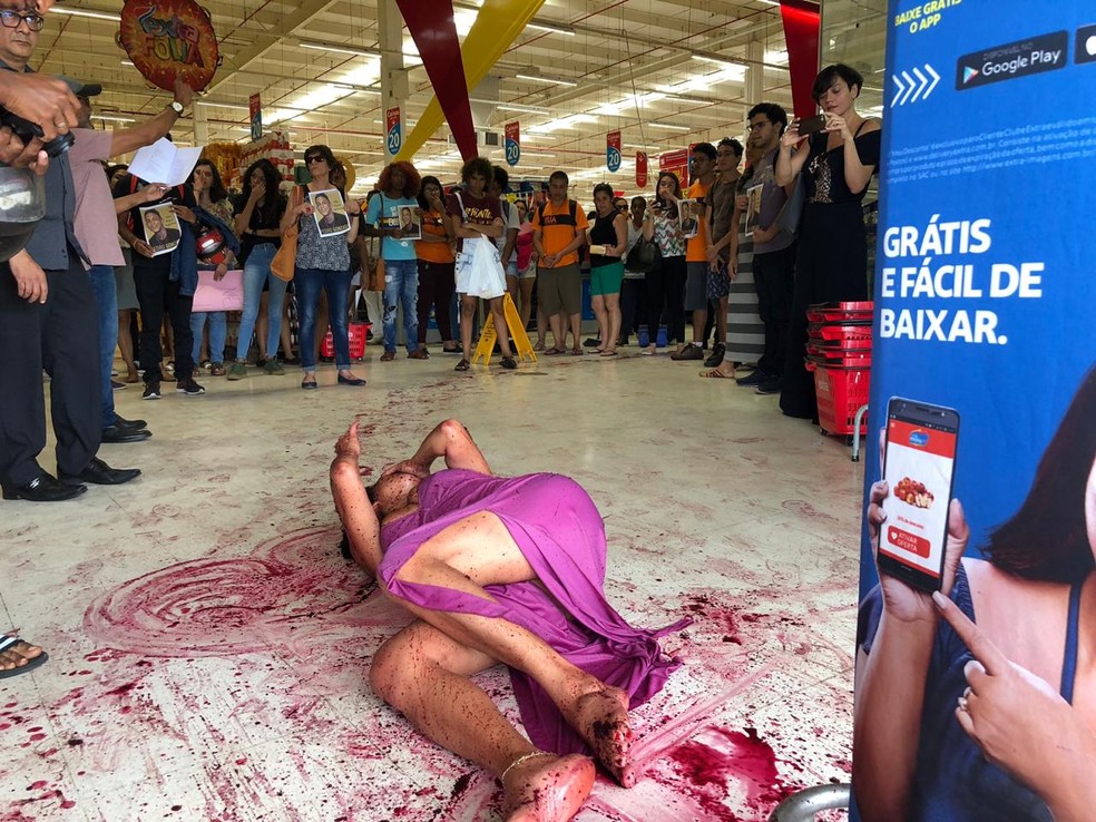 Protesto em supermercado na Zona Leste de Teresina — Foto: Arquivo Pessoal/Marcelo Filho