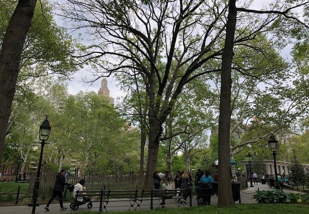 Washington Square Garden, próximo à Universidade de Nova York (Foto: Fernanda Lopes)