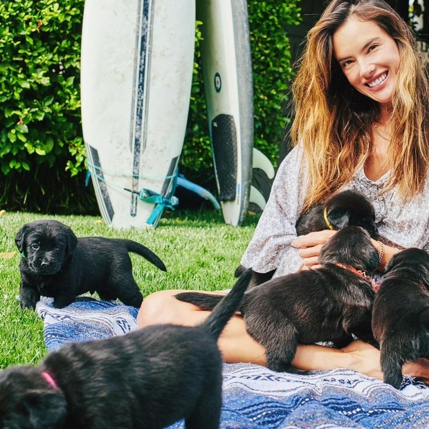 Alessandra Ambrosio apresenta novos membros da família (Foto: Reprodução/Instagram)