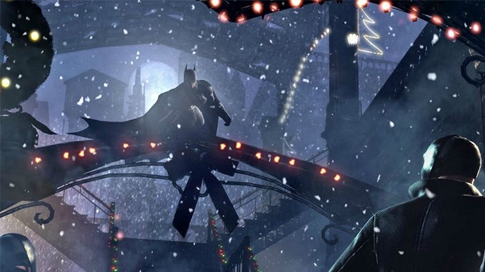 Gotham City é decorada com luzes, fitas, guirlandas e morcegos gigantes (Foto: Trusted Reviews)