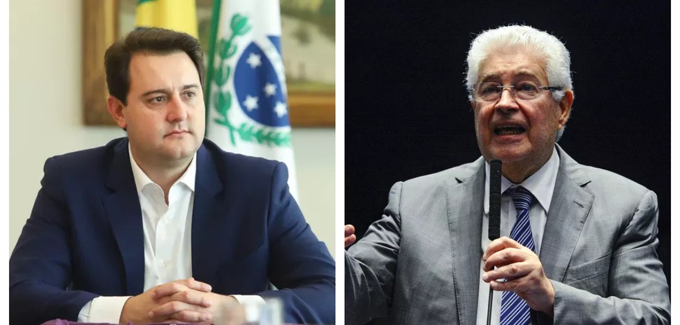 Ratinho Júnior e Roberto Requião, candidatos ao governo do Paraná  — Foto:  Rodrigo Felix Leal/AEN - Edilson Rodrigues/Agência Senado