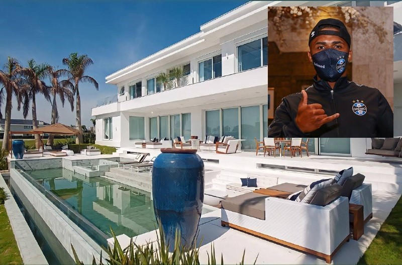 Douglas Costa põe à venda mansão em condomínio de luxo por R$ 23 milhões (Foto: Reprodução/Kleverson Passos e Instagram)