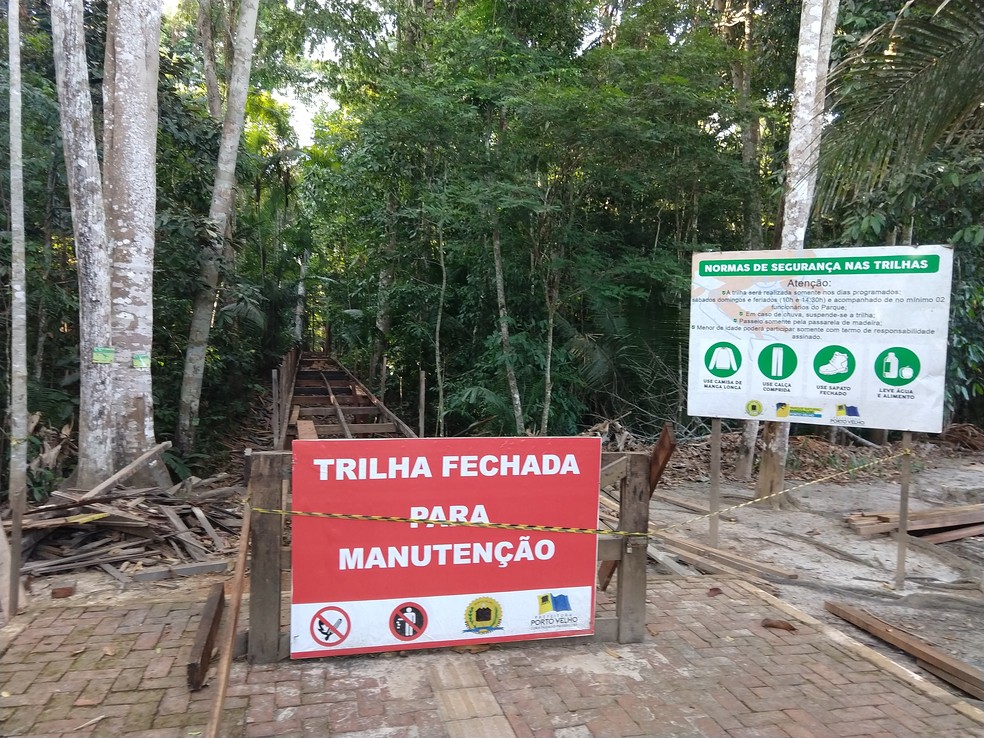 Trilha do Parque Natural de Porto Velho será reconstruída — Foto: Jonatas Boni/ G1