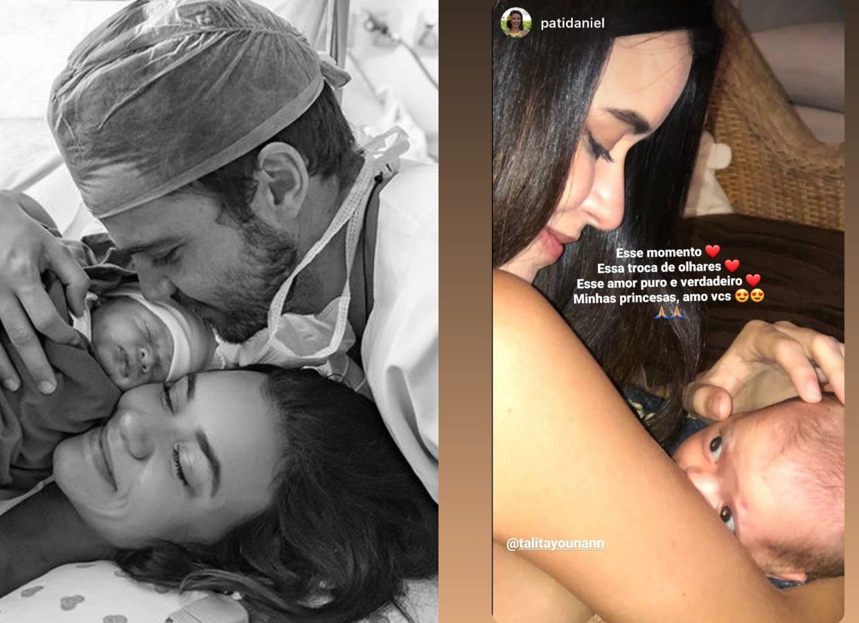 Talita Younan amamentando Izabel, sua primeira filha com João Ribeiro (Foto: Reprodução/Instagram)