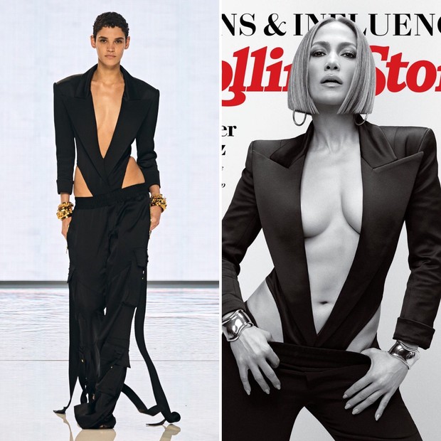 Jennifer Lopez rouba a cena ao estampar capa de revista com look Balmain (Foto: Reprodução/ Instagram @RollingStone @chriseanrose)