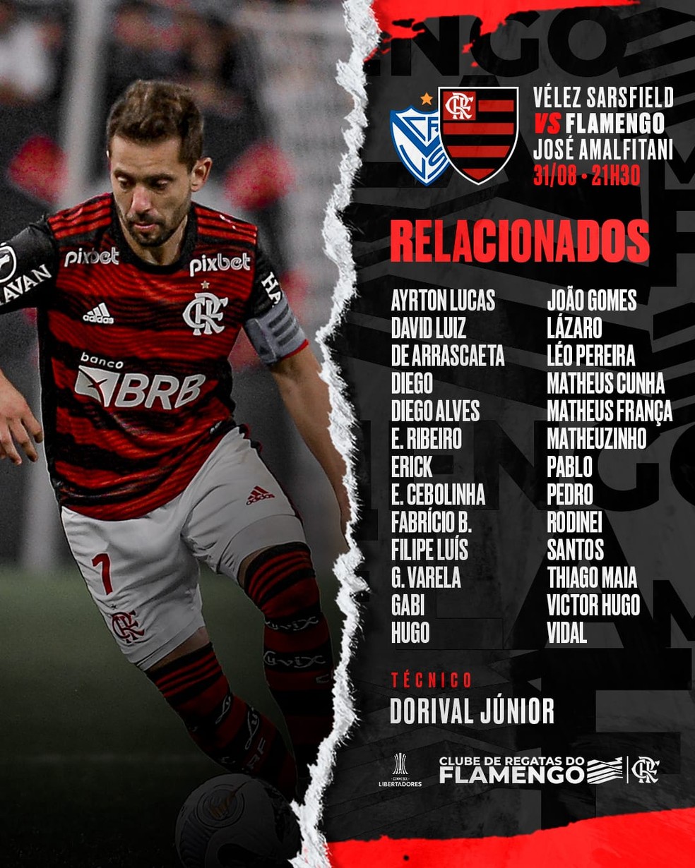 Os relacionados pelo Flamengo — Foto: Divulgação
