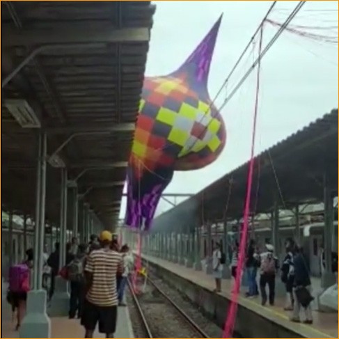 VÍDEO: Balão cai na Central do Brasil