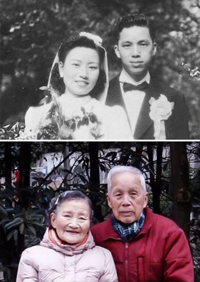 Casal chinês recria fotos antigas para comemorar 70 anos de casamento (Foto: Reprodução/Instagram)