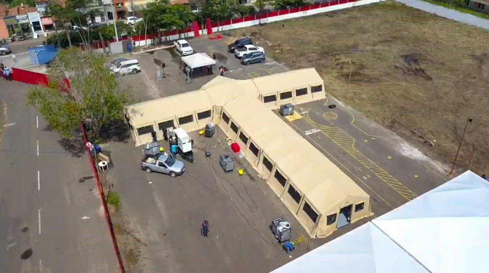 Maranhão recebe doação de Hospital de Campanha dos Estados Unidos. — Foto: Divulgação/Governo do Maranhão