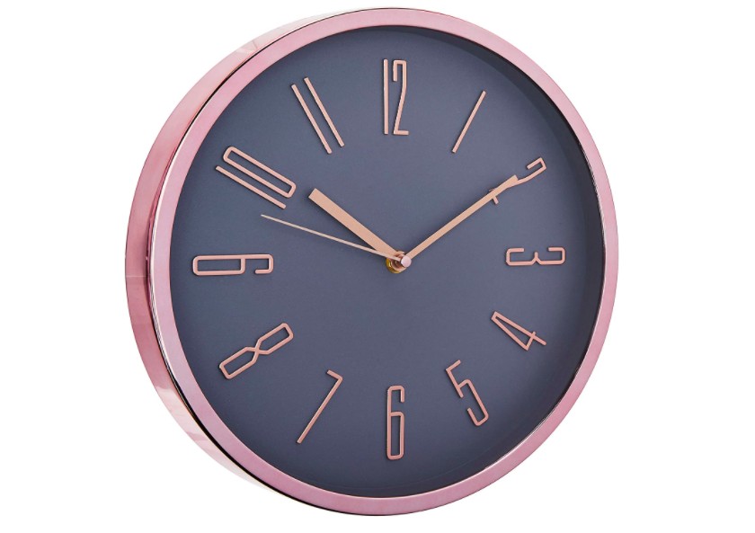 Relógio moderno cinza e rosé (Foto: Reprodução/Amazon)