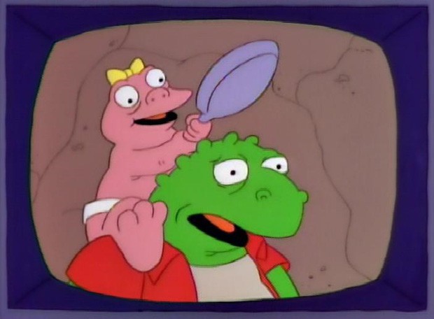 Até episódio de 'Os Simpsons' já fez referências a 'Família Dinossauros' (Foto: Reprodução)