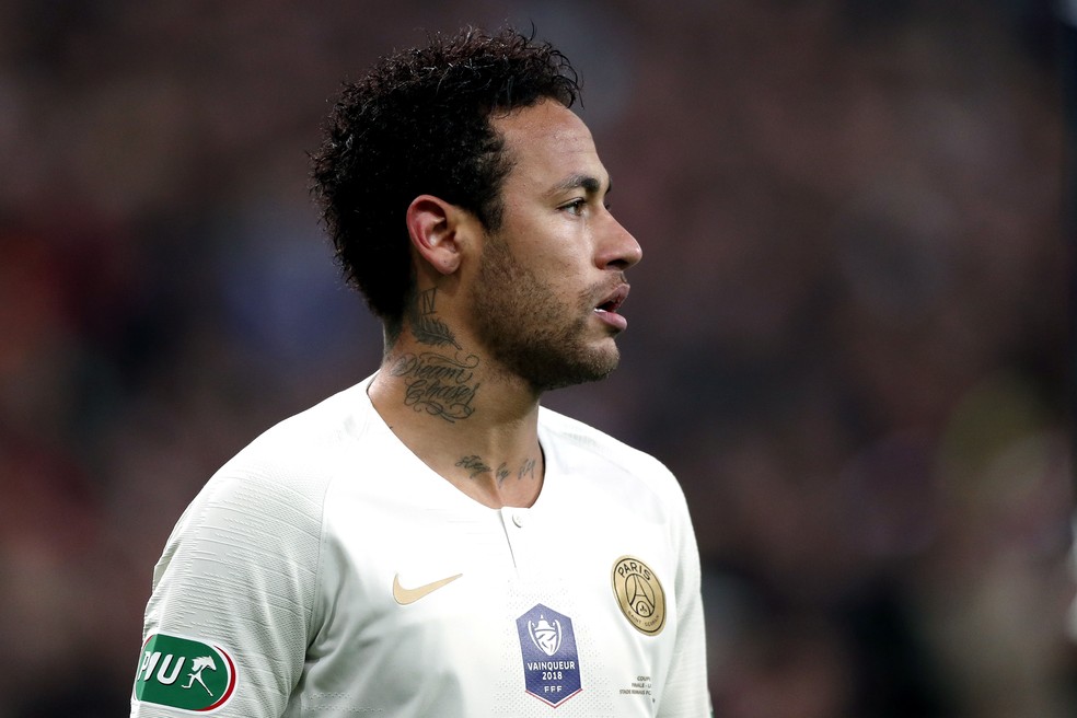 Neymar em PSG x Rennes — Foto:  EFE/EPA/IAN LANGSDON