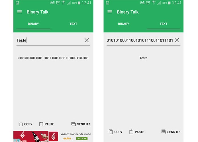 Tradutor de binário permite converter textos e códigos pelo celular (Foto: Reprodução/Barbara Mannara)