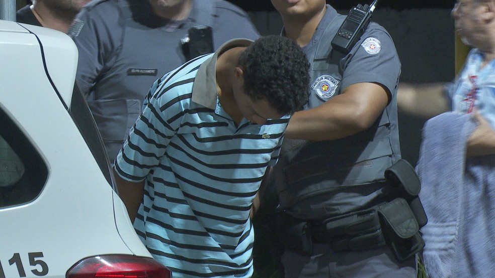Um dos suspeitos de sequestrar homem em SP — Foto: TV Globo