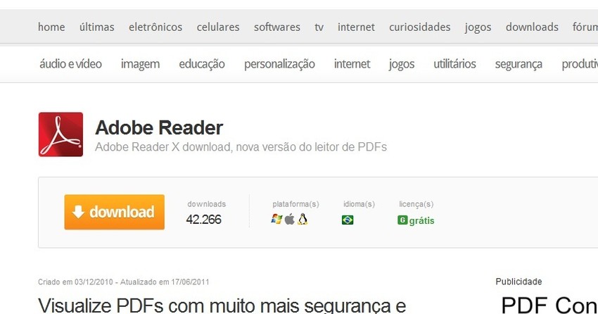 download adobe acrobat reader portugues gratis