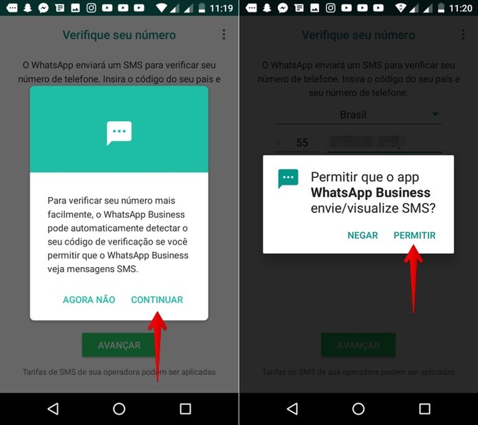 Permita que o app acesse as suas mensagens (Foto: Reprodução/Helito Bijora)
