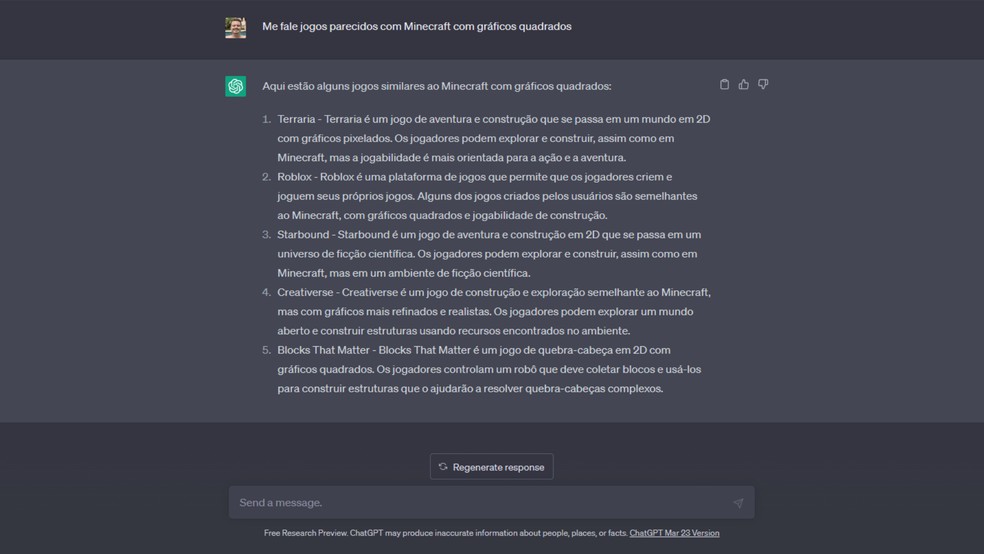 ChatGPT trabalha melhor quando recebe exemplos — Foto: Reprodução/Murilo Tunholi