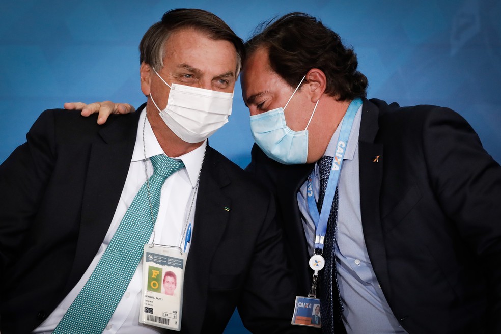 Bolsonaro e Pedro Guimarães se aproximaram ao longo do governo — Foto: Pablo Jacob