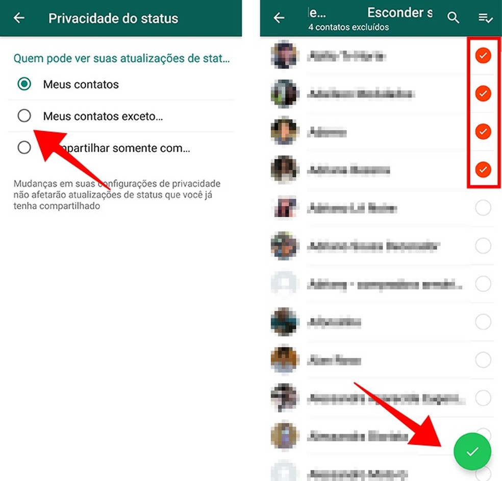 Crie uma lista de contatos bloqueados do Status (Foto: Reprodução/Paulo Alves)