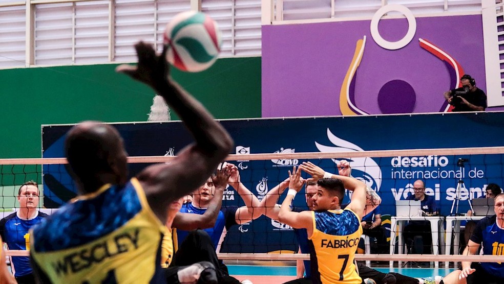 Seleção brasileira masculina de vôlei sentado — Foto: Alê Cabral/CPB