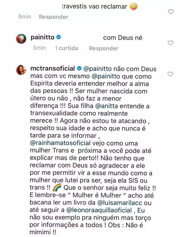 Mauro Machado recebe mensagem de alerta de Mc Trans (Foto: Reprodução/Instagram)