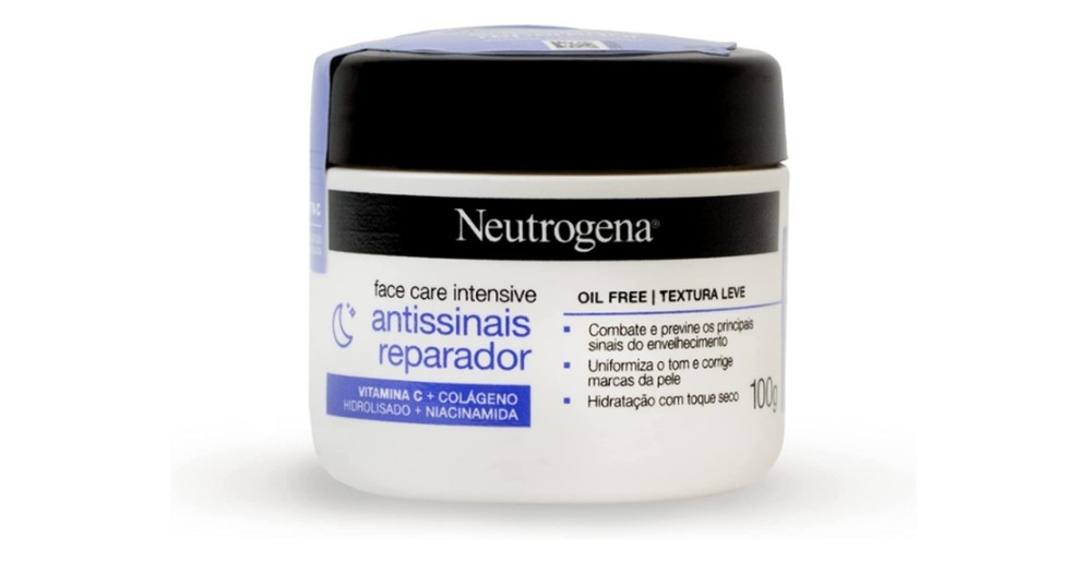 O creme facial Face Care Intensive, da Neutrogena, é um produto 3 em 1 e oferece hidratação por até 24 horas — Foto: Reprodução/Amazon