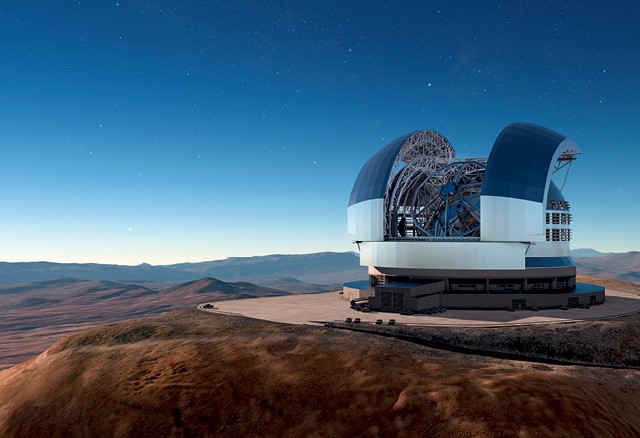 Ilustração do futuro ELT, do ESO. O telescópio terá o maior espelho do mundo, com 39 metros de diâmetro (Foto:  Ilustração: ESO/divulgação)