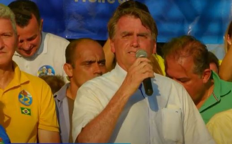 Bolsonaro durante discurso em Araguatins (TO) — Foto: Divulgação