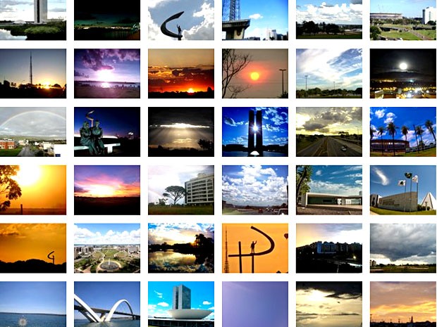 Montagem com imagens do céu de Brasília enviadas para o VC no G1 (Foto: Reprodução/VC no G1)