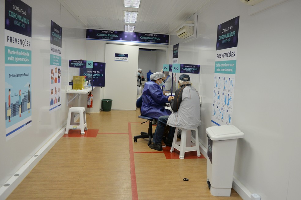 Testagem para coronavírus durante primeiro inquérito sorológico em Limeira — Foto: Adilson Silveira/ Prefeitura de Limeira