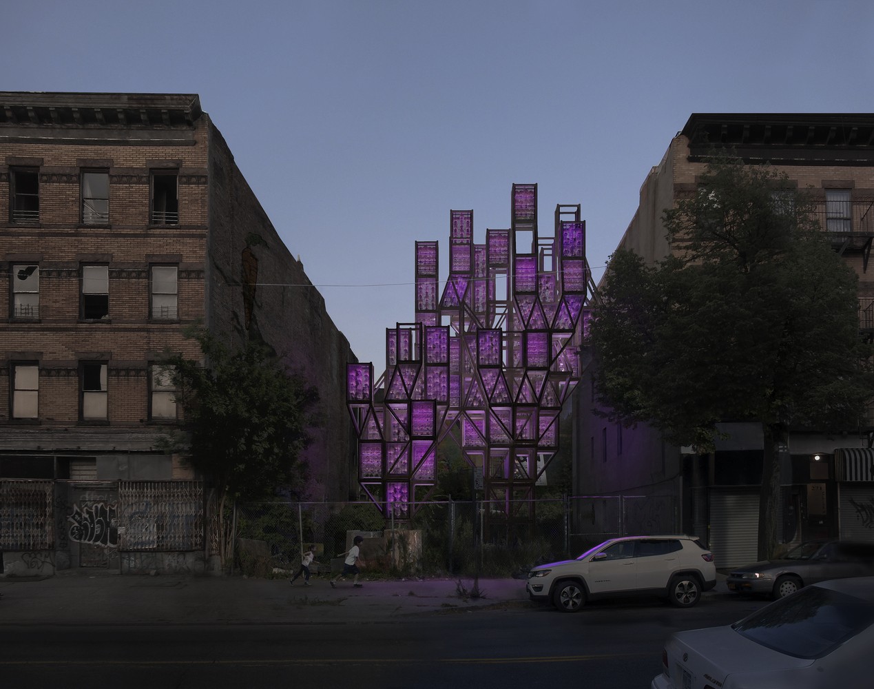 Arquitetos propõem fazendas urbanas modulares para as ruas de NY (Foto: Divulgação)