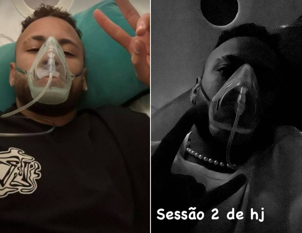 Neymar durante tratamento (Foto: Reprodução/Instagram)