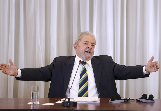 O ex-presidente Luiz Inácio Lula da Silva participa de coletiva à  imprensa internacional (Foto: RIcardo Stuckert/ Insituto Lula)