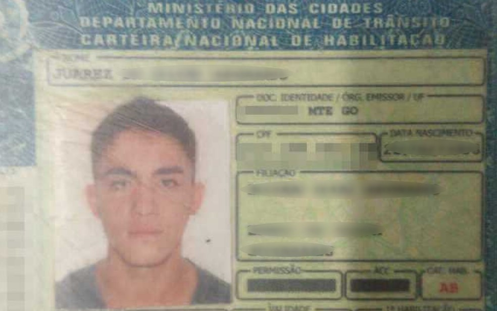 Alan é suspeito de fugir após matar a namorada utilizando documento falso, em Goiás — Foto: Reprodução/TV Anhanguera