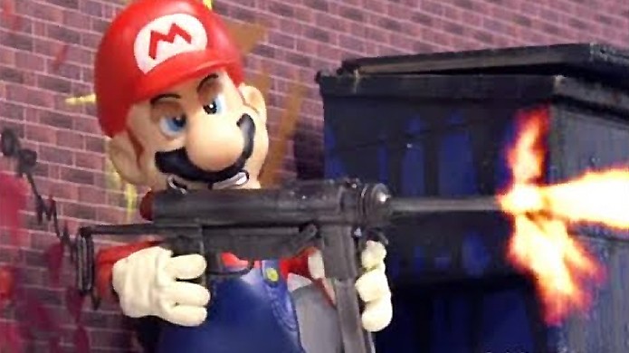Mario poderia ter sido um personagem muito diferente com uma mochila a jato e um rifle (Foto: Reprodução/YouTube)
