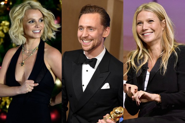 Britney Spears, Tom Hiddleston e Gwyneth Paltrow (Foto: Getty Images)