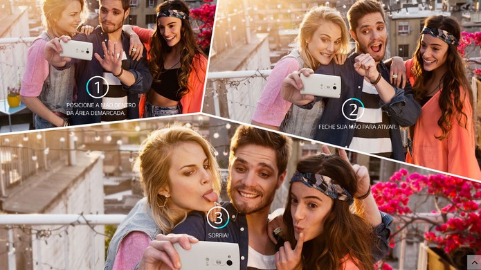 LG Prime Plus vem com tecnologia Quick Selfie na câmera frontal (Foto: Divulgação/LG)