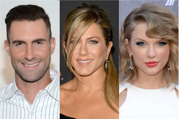 Adam Levine, Jennifer Aniston e Taylor Swift já levaram foras muito inesperados e incovenientes (Foto: Getty Images)