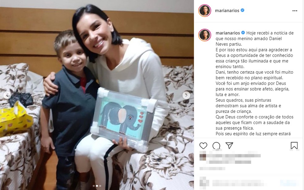 Mariana Rio lamentou a morte de Daniel Neves nas redes sociais — Foto: Reprodução/Redes Sociais