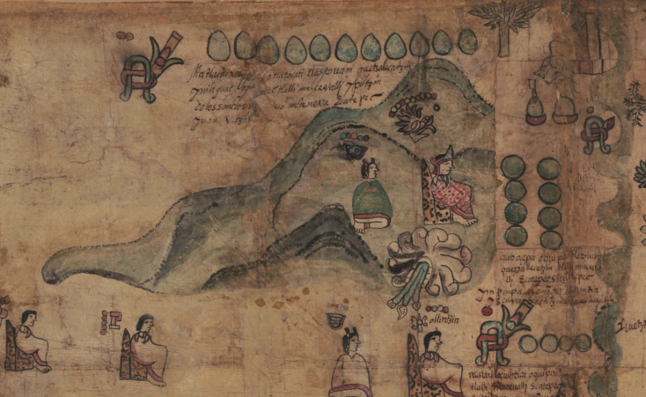 Detalhe do Codex Quetzalecatzin (Foto: Library of Congress)